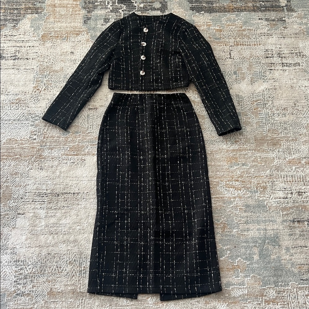 ‼️ Black and White Plaid Two-Piece Set ‼️